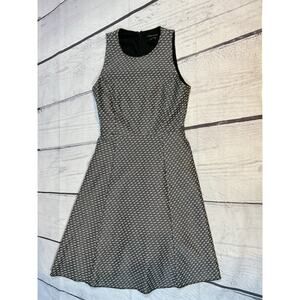 Theory Size 00 Trekana Circuit Knit Fit & Flare Dress Black Gray Sleeveless